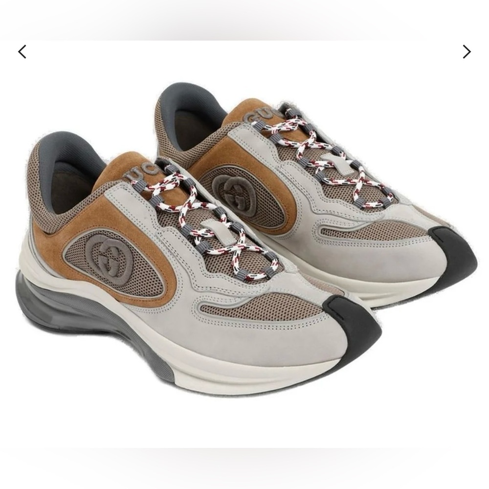 Womens Gucci Run Sneaker- Brown/Tan - size 37.5